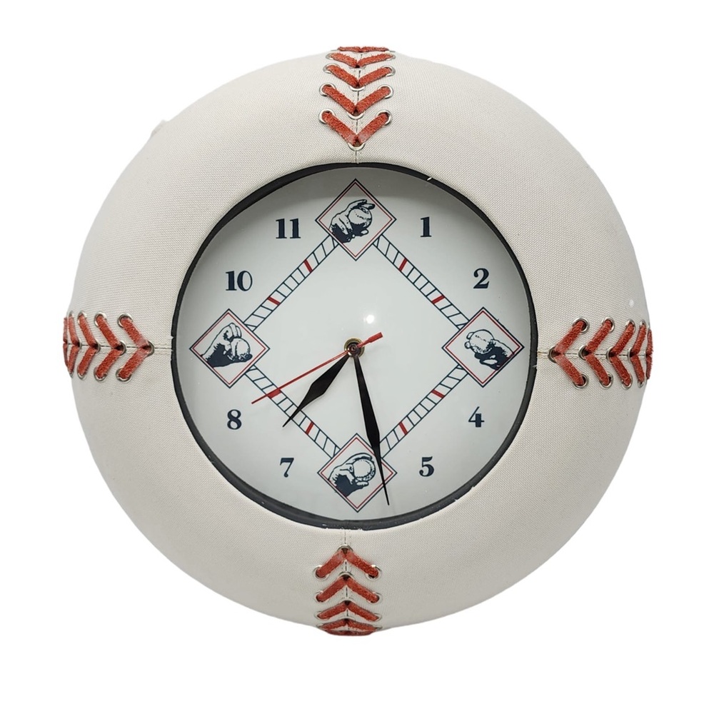 Baseball Analog Wall Clock 14in Retro‎ Style